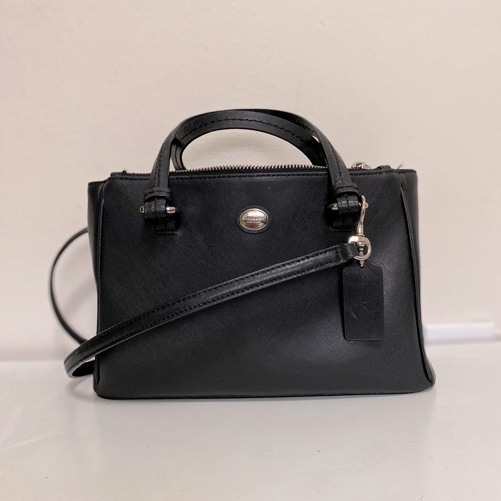 COACH small black crossbody with silver hardware